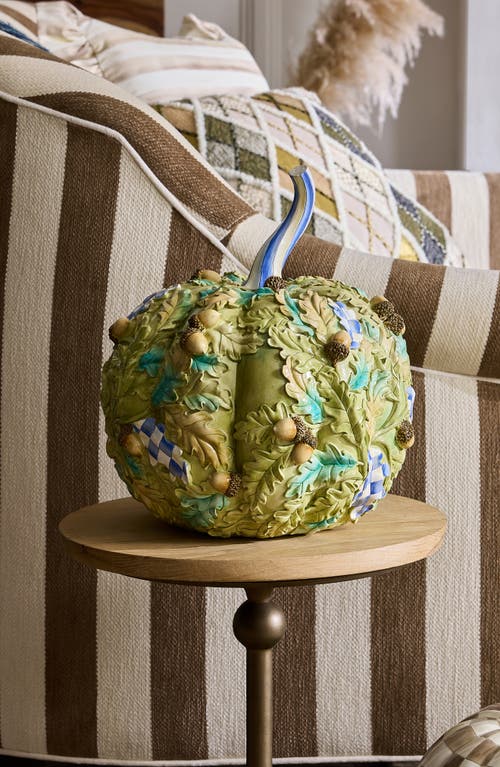 Mackenzie-childs Mackenzie Childs Royal Autumn Acorn Large Pumpkin In Green