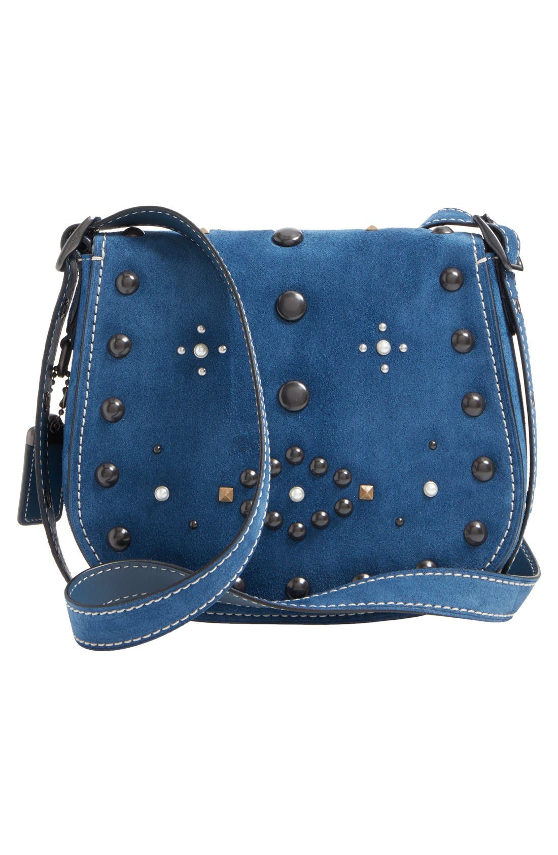COACH 1941 '23' Suede Saddle Bag, Alternate, color, 