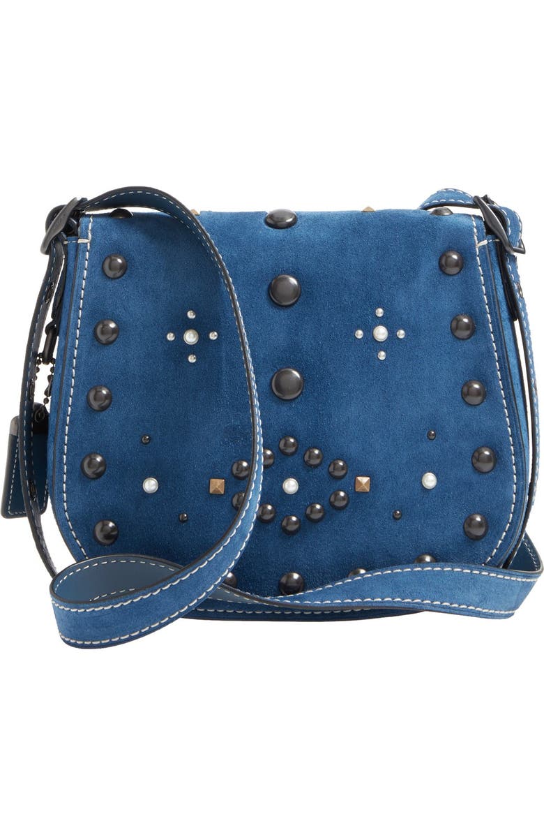 COACH 1941 '23' Suede Saddle Bag, Alternate, color,