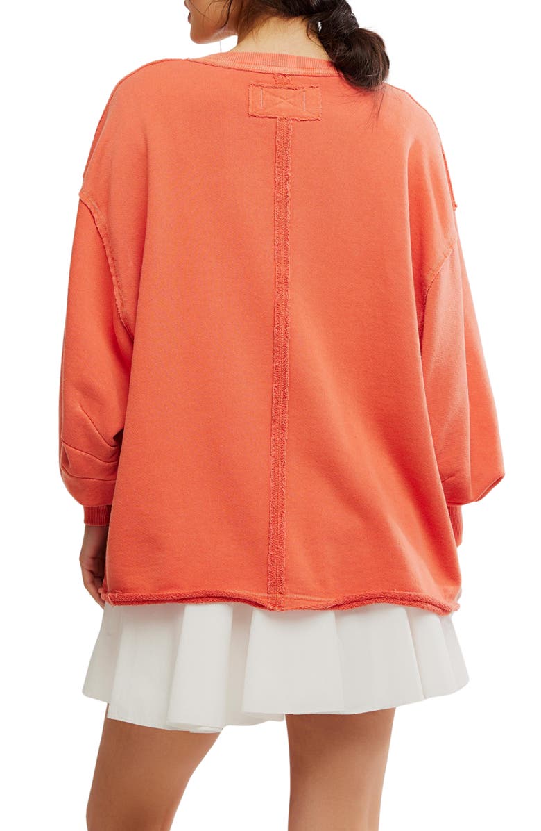 Free People WTF Venice Oversize Cotton Blend Graphic Sweatshirt, Alternate, color, Rose Sienna Combo