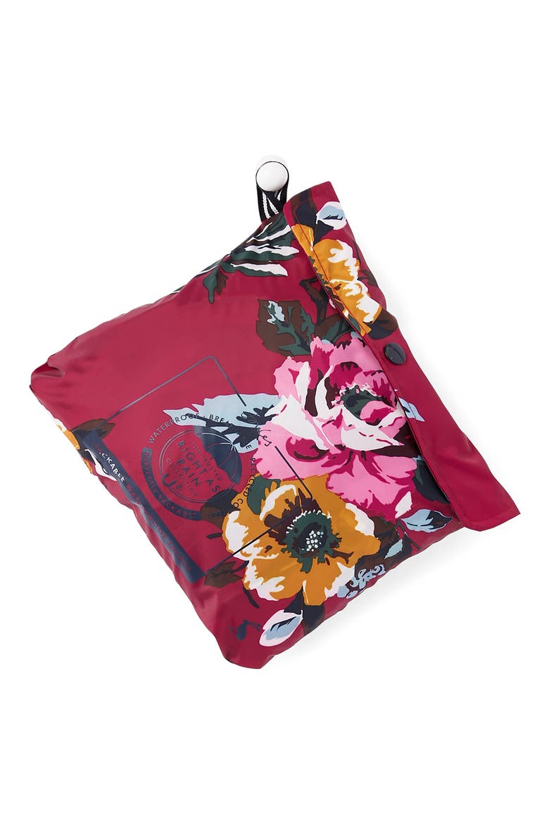 Go Lightly Waterproof Packable Rain Jacket, Alternate, color, BERRY FLORAL