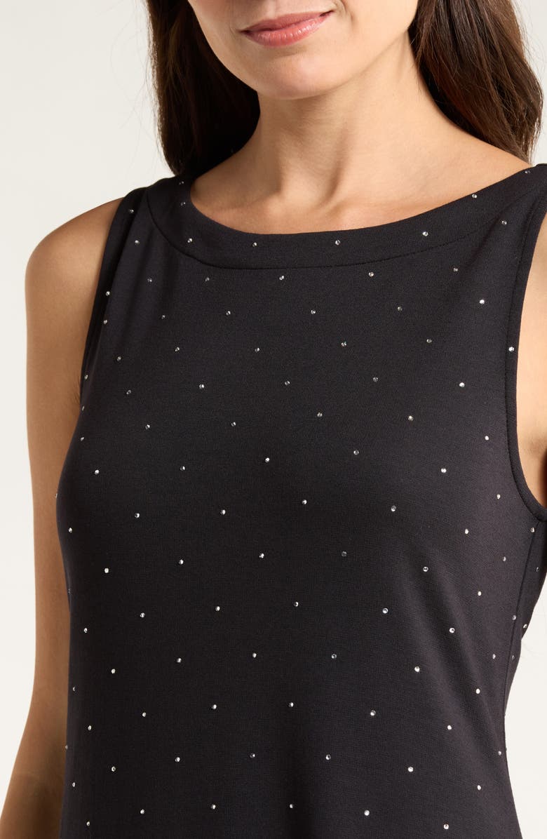 Tommy Bahama Darcy Diamante Sleeveless Ponte Shift Dress, Alternate, color, Black