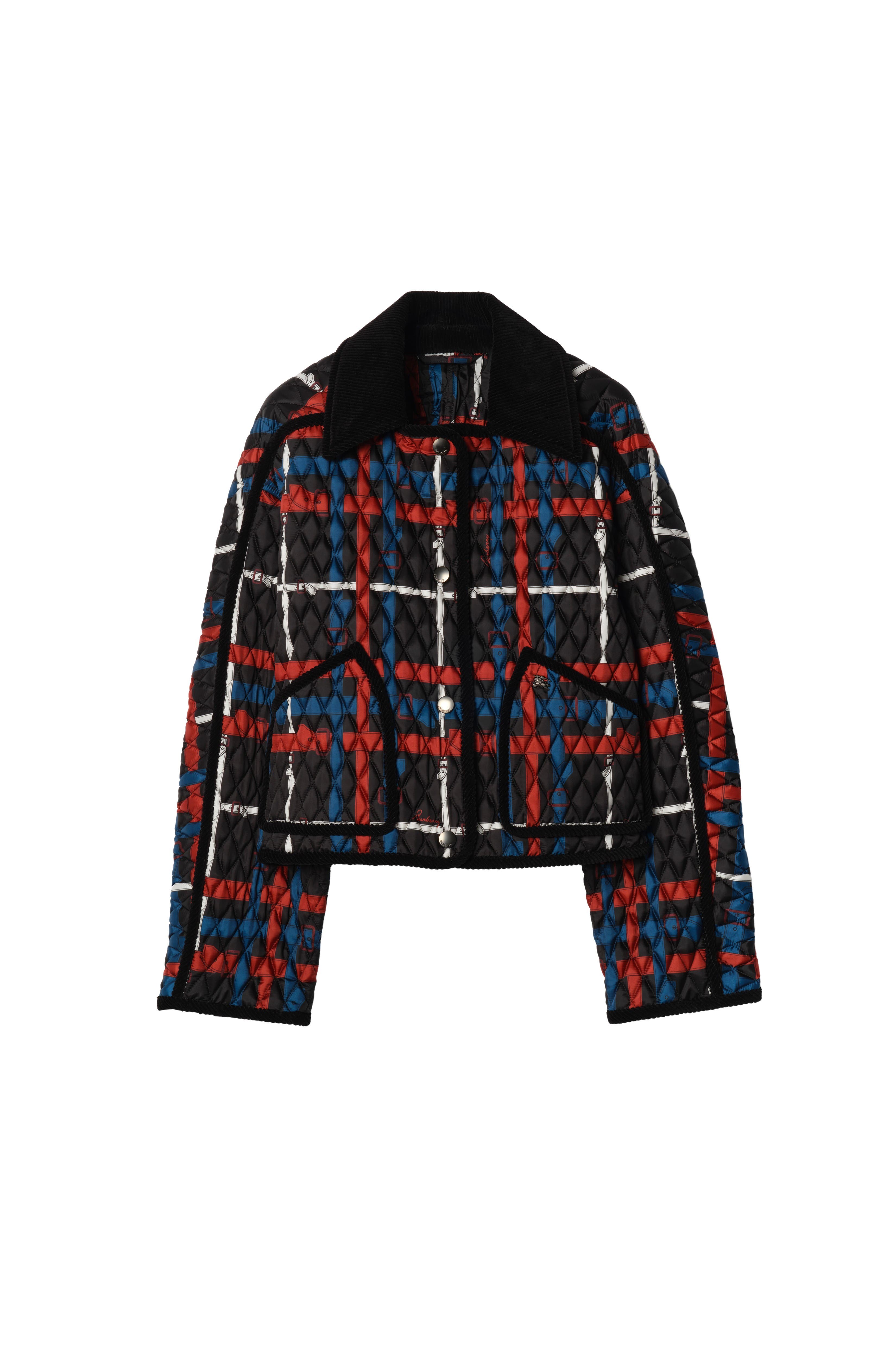 Cropped Belt Check Quilted Floriston Jacket - image 2