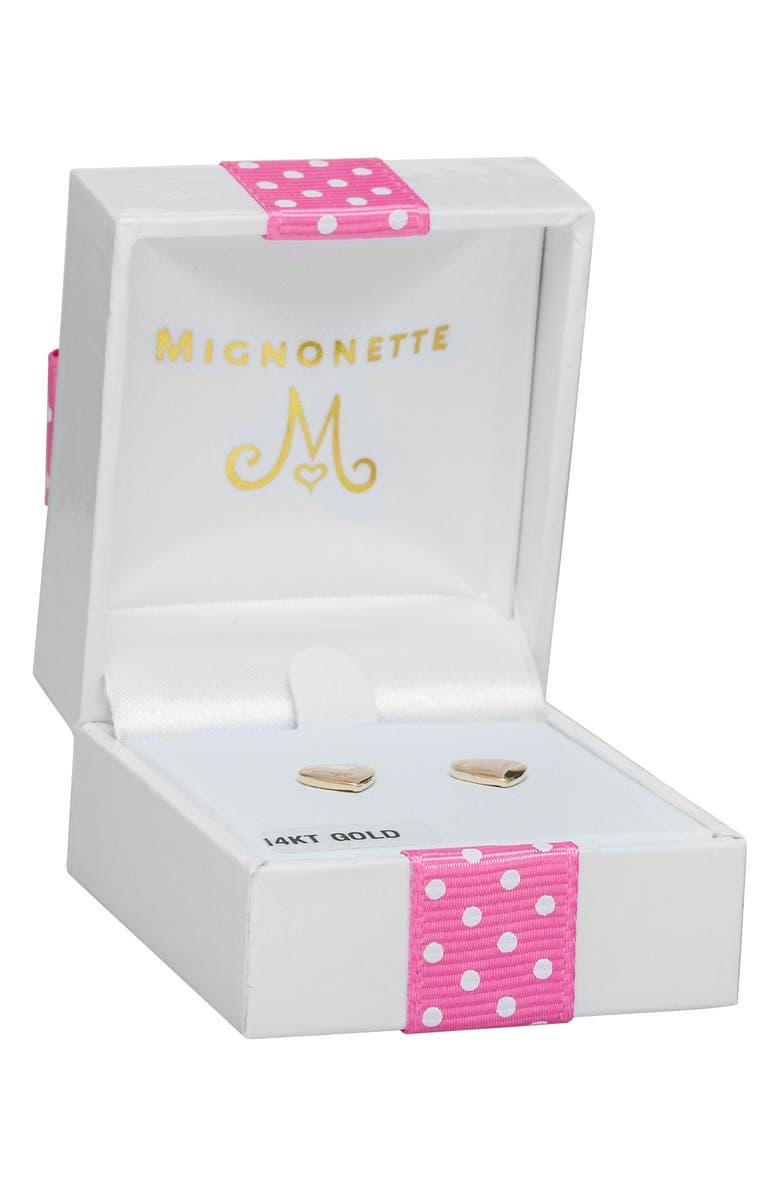 Mignonette 14k Gold Heart Earrings, Alternate, color, Gold