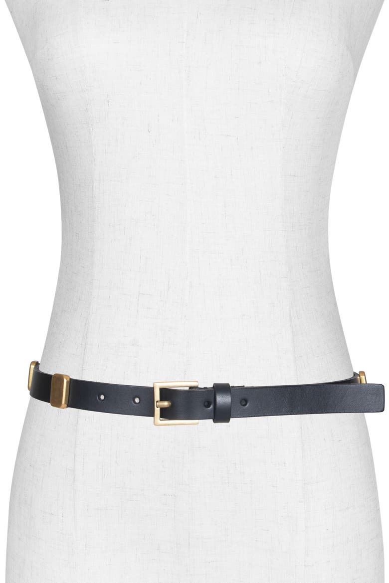 Esta Leather Belt, Alternate, color, BLACK ANTIQUE BRASS