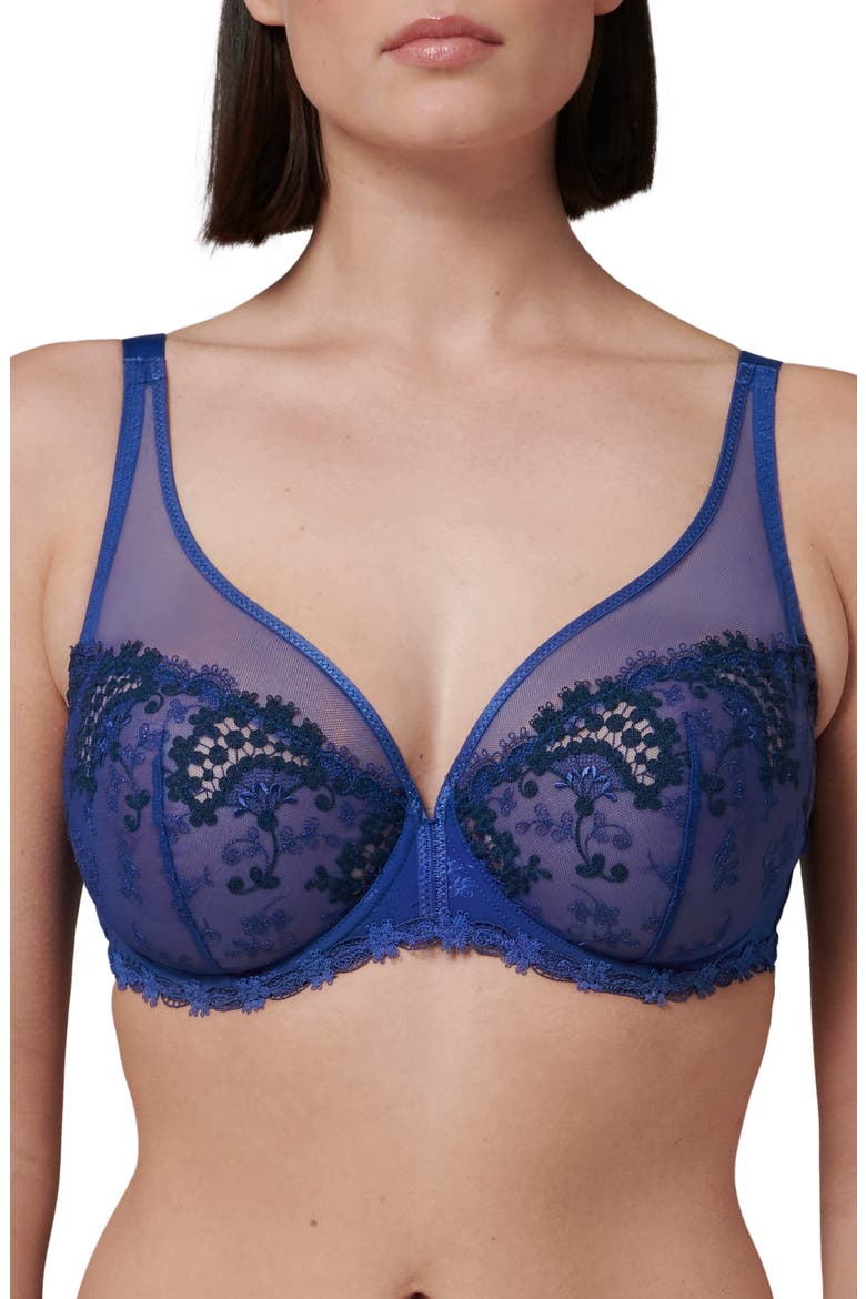 Wish Underwire Plunge Bra, Main, color, ELECTRIC BLUE