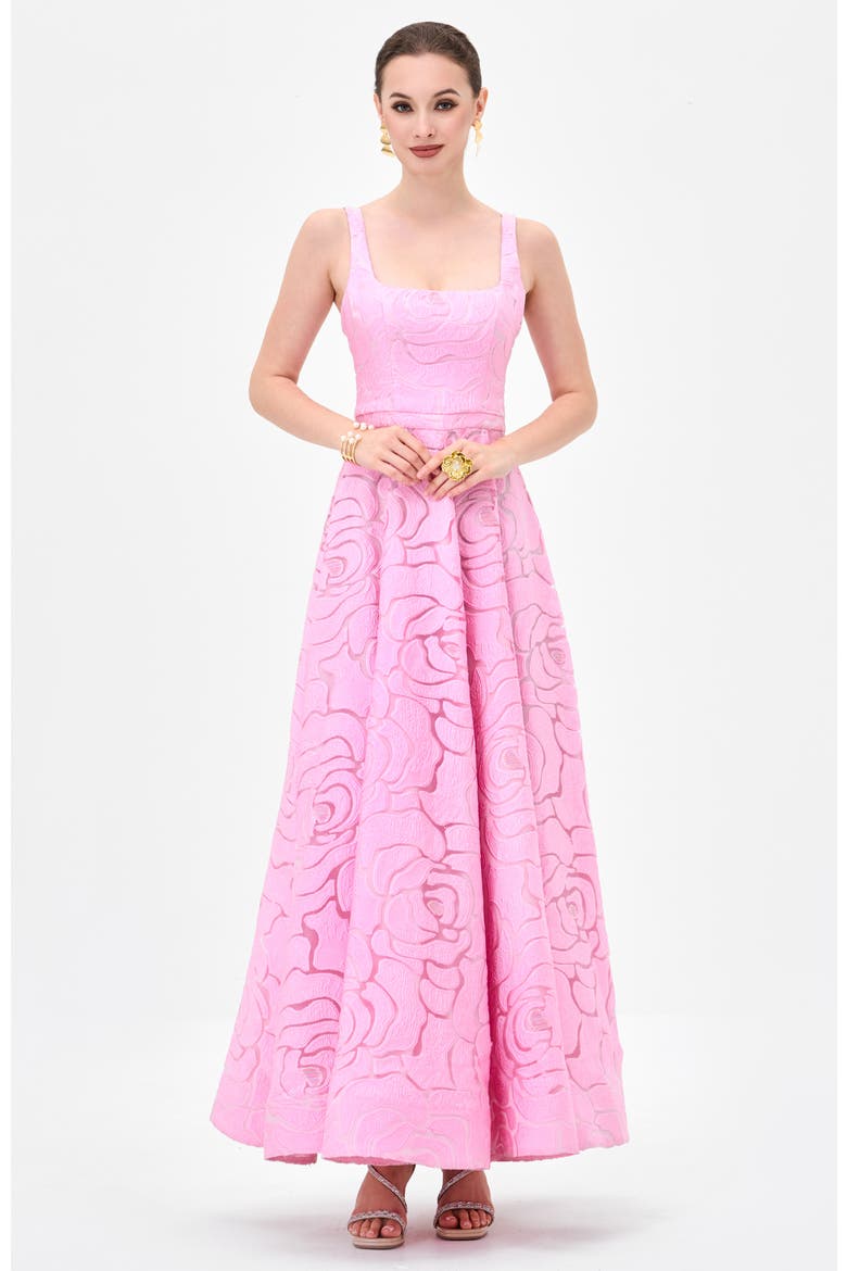 Karinda Square Neck Midaxi, Main, color, PINK