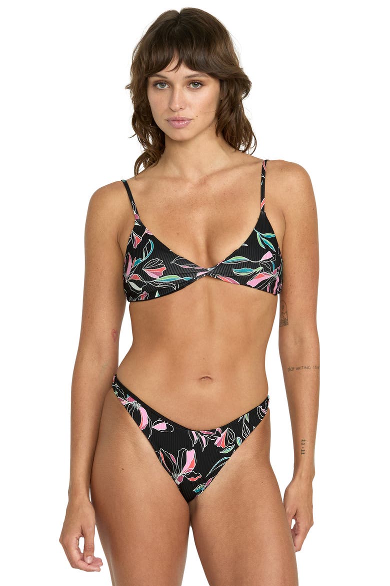 Dream In Bloom Twist Rib Bikini Top, Alternate, color, MULTI