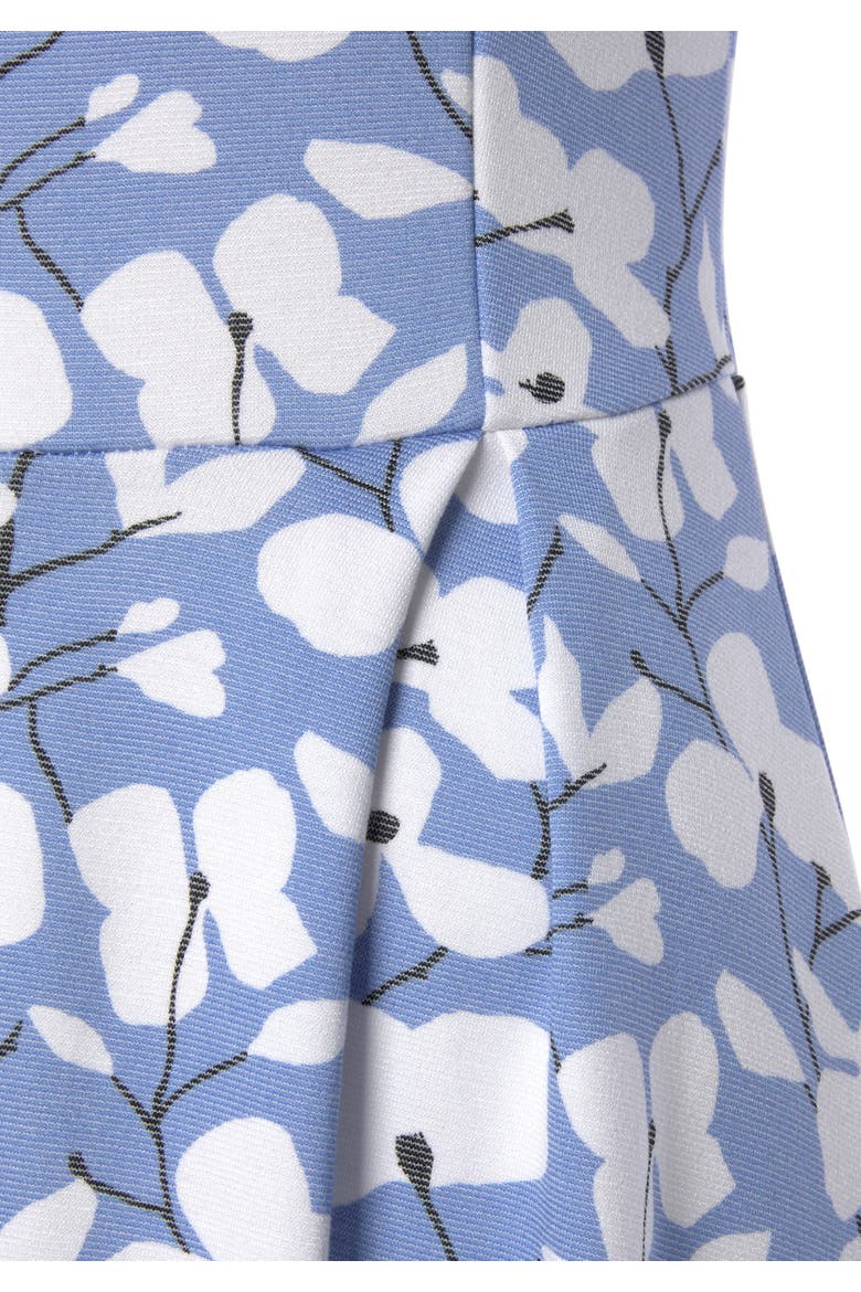 Sleeveless A-Line Dress, Alternate, color, Blue-Printed