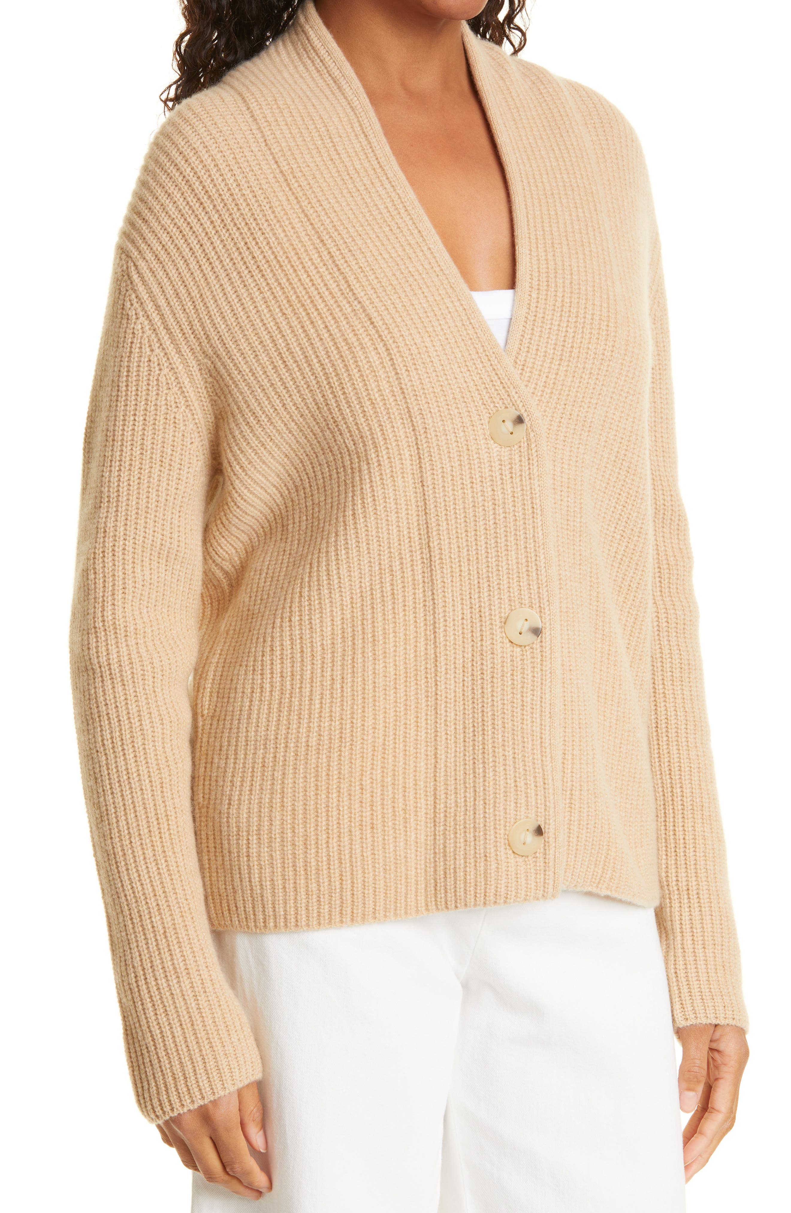Raised Collar Wool & Cashmere Cardigan (Women) | Nordstrom