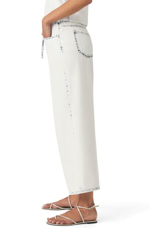 Splendid Ultra Bleached High Waist Drawstring Ankle Jeans In White