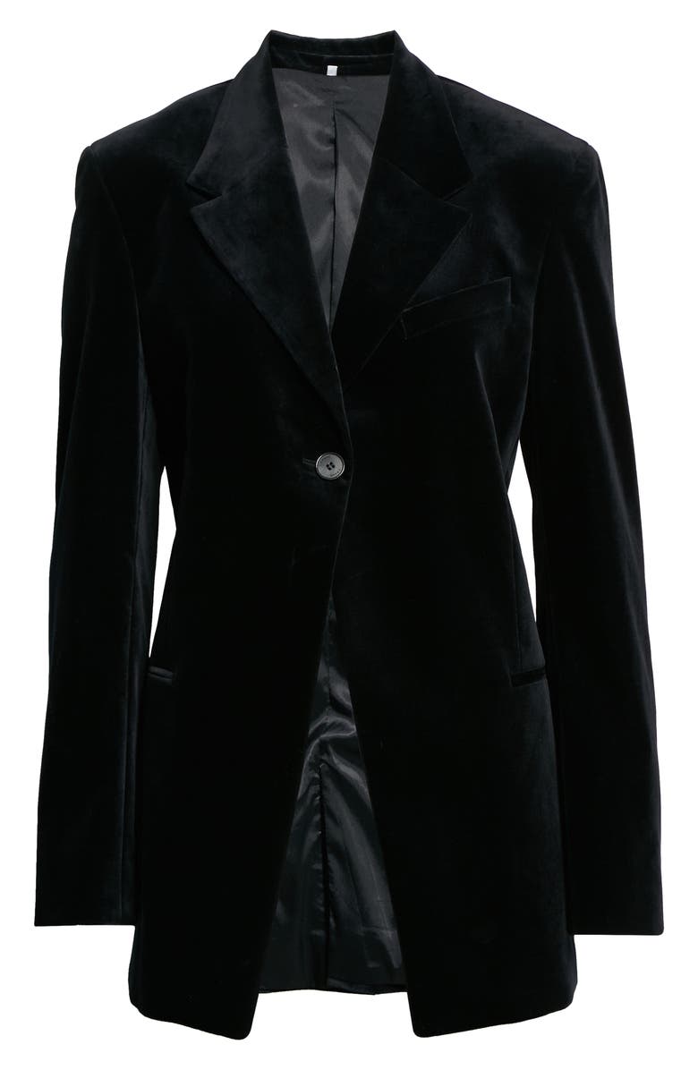 FRAME One-Button Stretch Cotton Velveteen Blazer, Alternate, color,