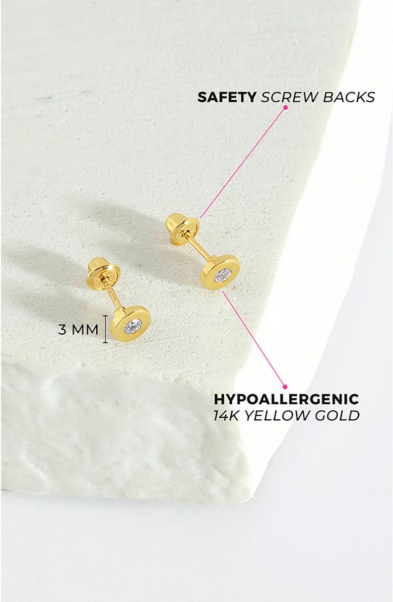 In Season Jewelry 14k Round Bezel Earrings, Alternate, color, Gold