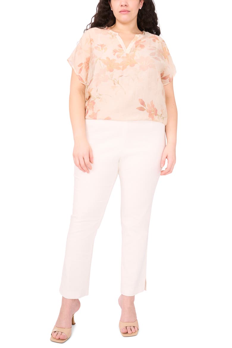 Floral Popover Top, Alternate, color, SILVER PINK