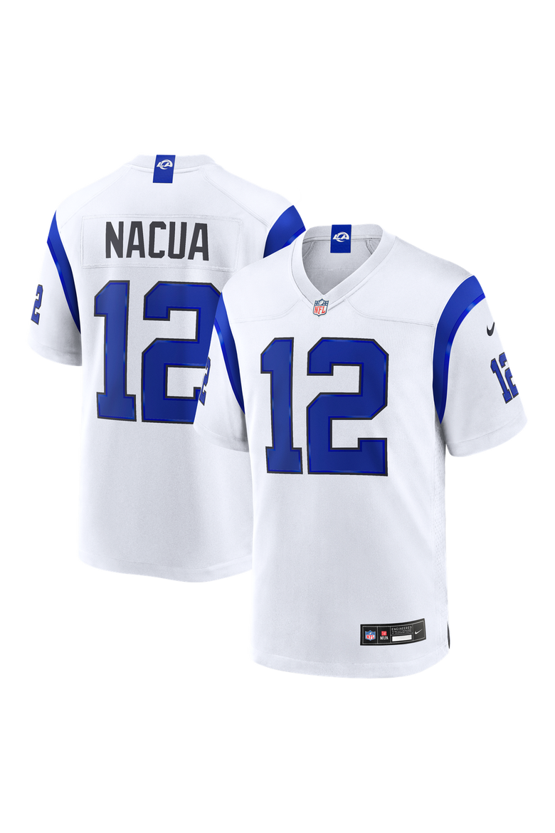 Men's Nike Puka Nacua Los Angeles Rams Fearsome White Game Jersey, Main, color, White