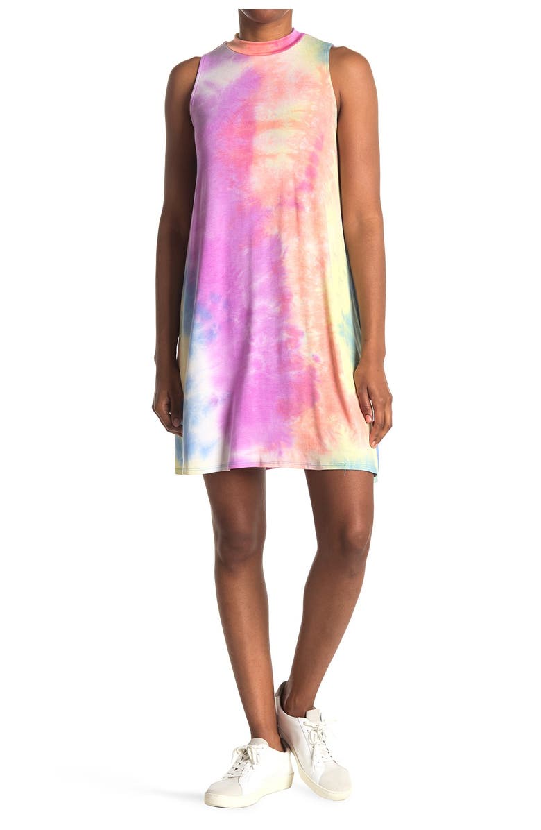 TASH AND SOPHIE Tie-Dye Sleeveless Shift Dress, Main, color, 