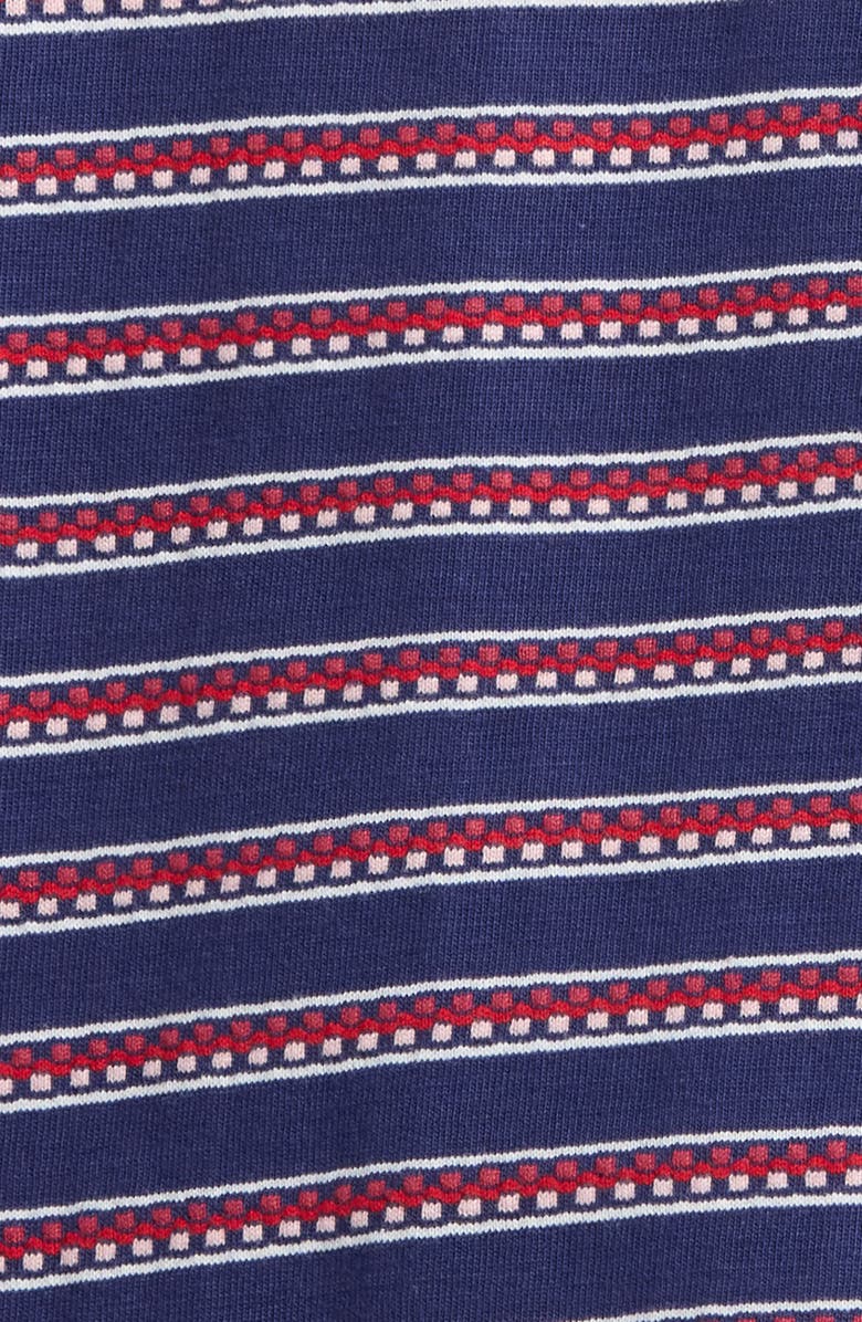 Brixton Poolside Stripe Boxy Cotton Piqué Cropped T-Shirt, Alternate, color, Washed Navy