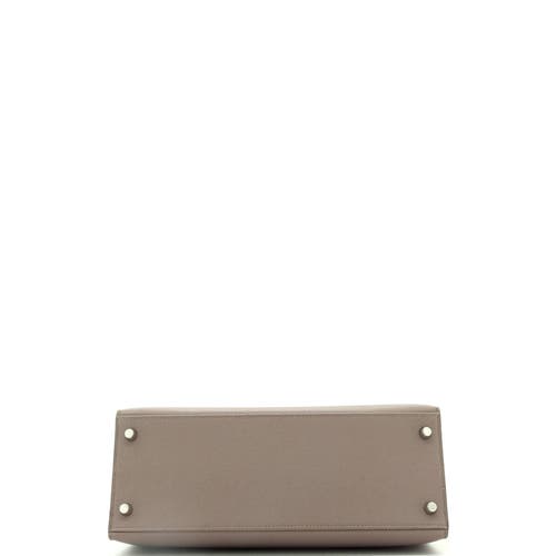 Pre-owned Hermes  Hermes Kelly Handbag Grey Epsom With Palladium Hardware 28 In Gray