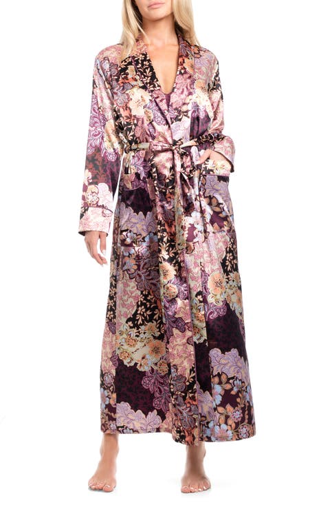 Anna Print Satin Robe