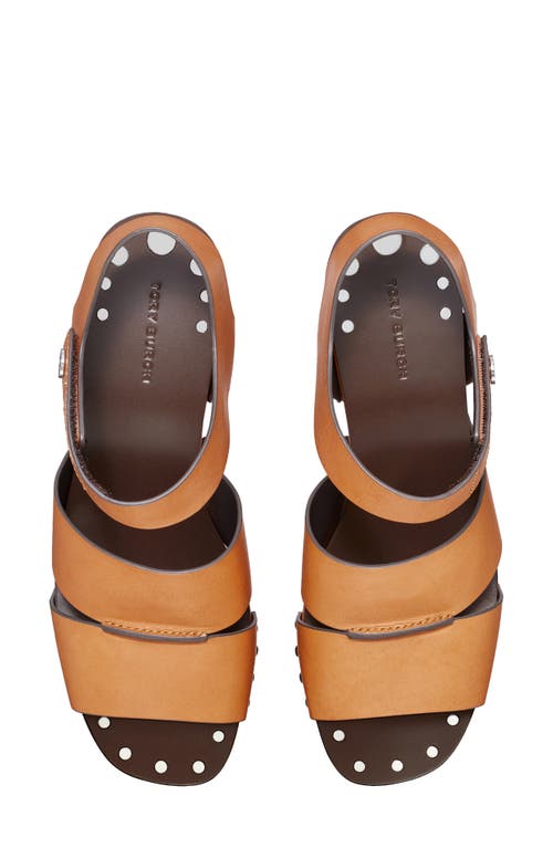 Tory Burch Stud Platform Wedge Sandal In Camello