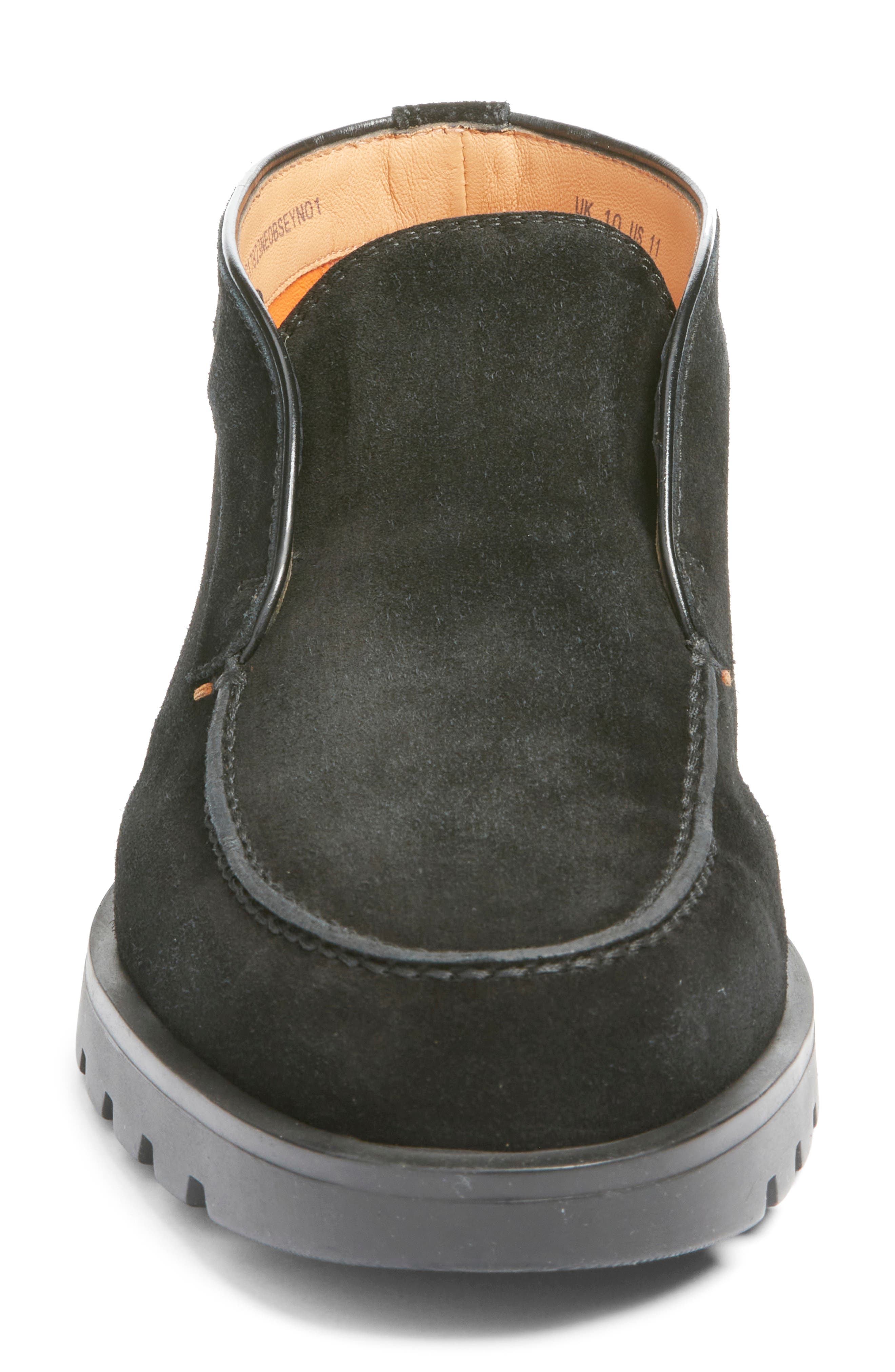 Santoni Lug Sole Slip-On Shoe, Alternate, color, Black