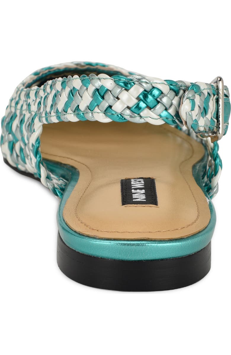 Nine West Soel Slingback Pointed Toe Flat, Alternate, color, Medium Green 310