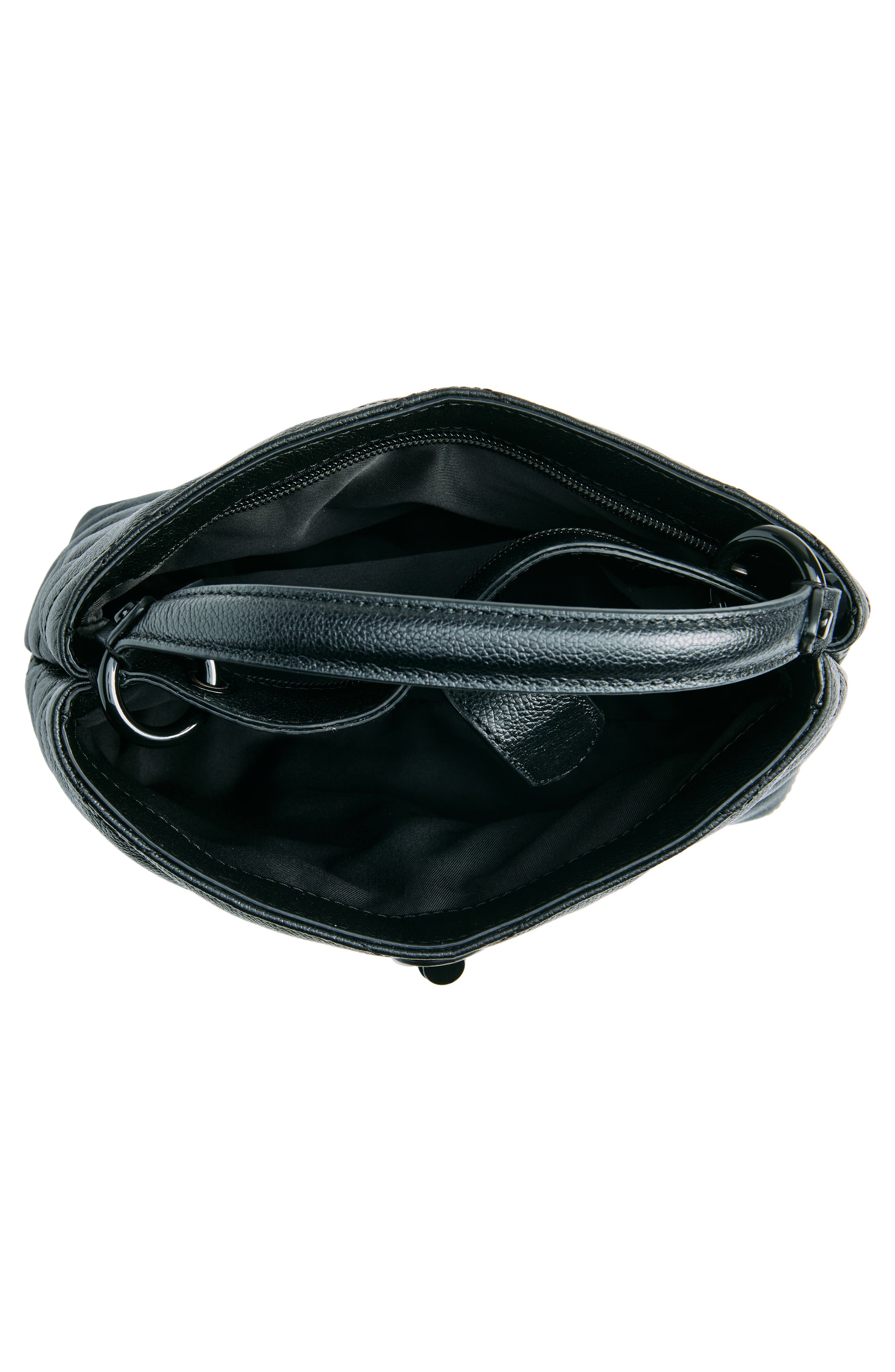 Rebecca Minkoff Edie Leather Top Handle Satchel, Alternate, color, Black