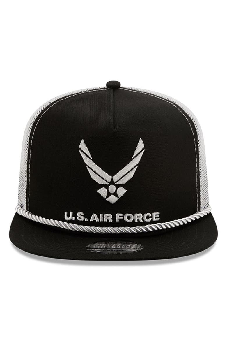 Men's New Era Black/White Erik Jones Golfer Snapback Adjustable Hat, Alternate, color, Black