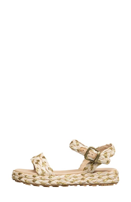 Antelope Brenna Woven Raffia Sandal In Gold