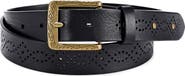 OLD TREND Daisy Genuine Leather Perforated Floral Detail Belt