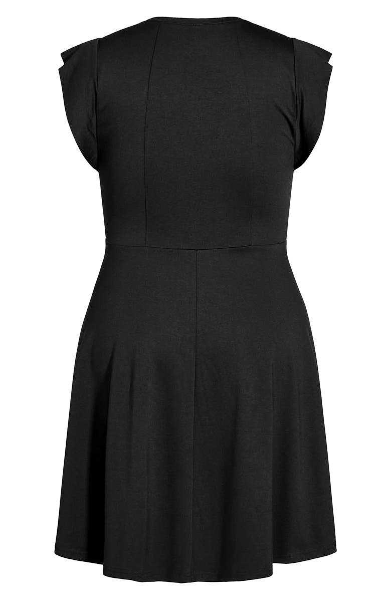 City Chic Frill Sleeve Dress, Alternate, color, Black