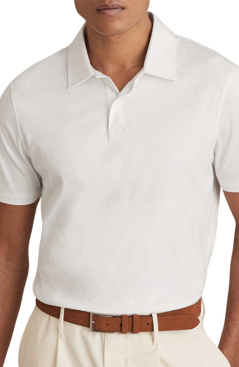 Reiss Earl Solid Cotton Polo, Alternate, color, White