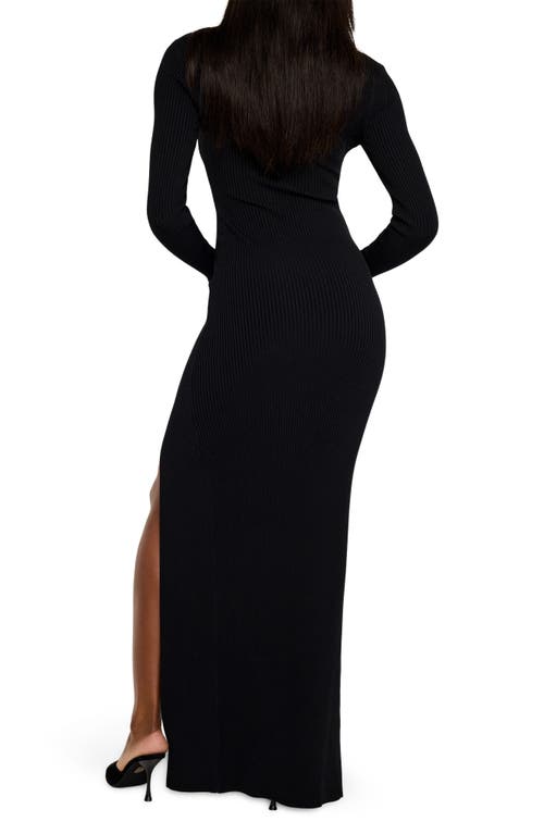 GOOD AMERICAN GOOD AMERICAN VIRGO LONG SLEEVE RIB SWEATER DRESS