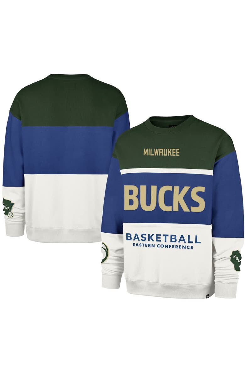 '47 Unisex '47 Royal Milwaukee Bucks 2024/25 City Edition On Five Maximalist Pullover Sweatshirt, Main, color, 