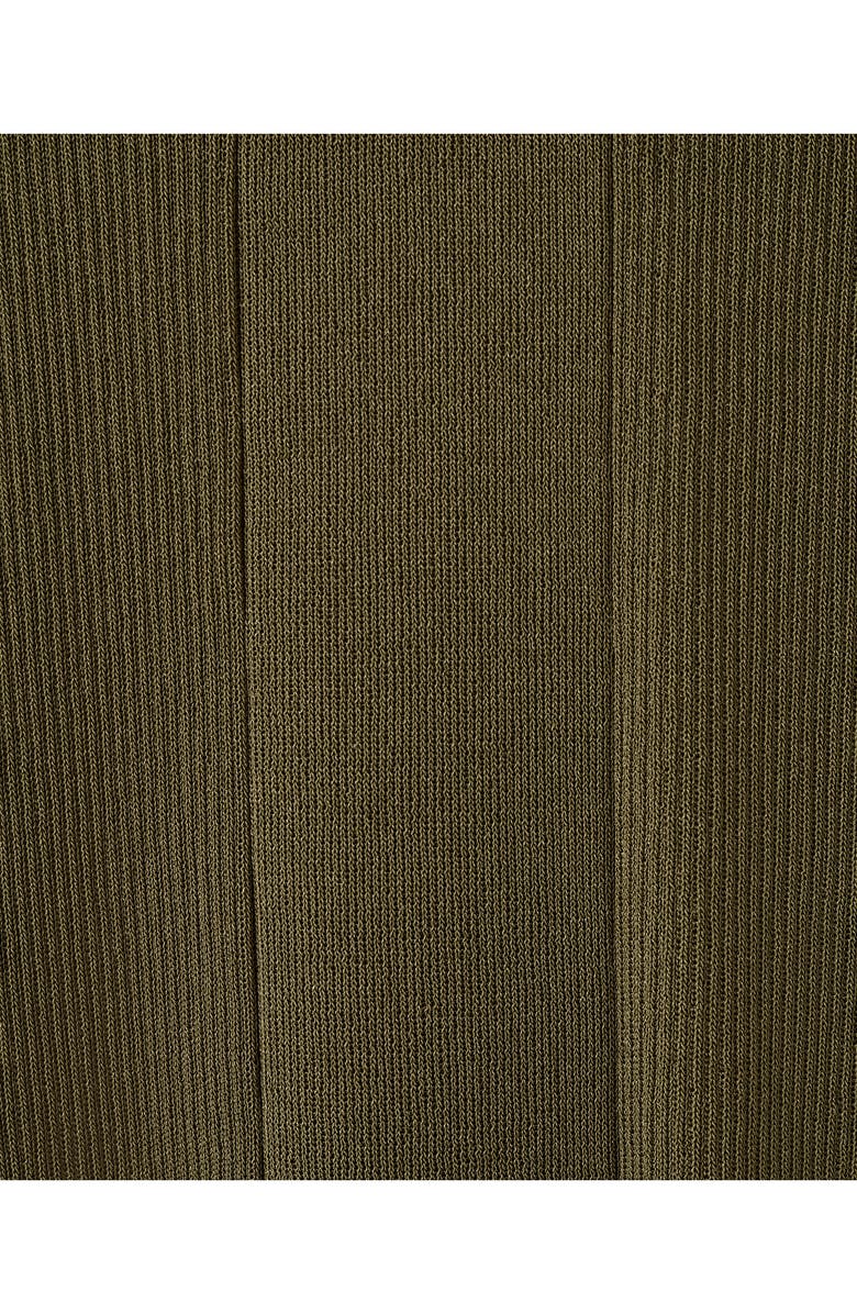 MANGO Cutout Ribbed Sweater Dress, Alternate, color, Khaki Green