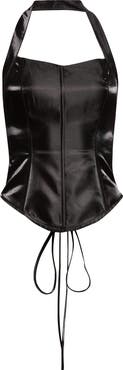 KIM SHUI Satin Halter Bustier Top