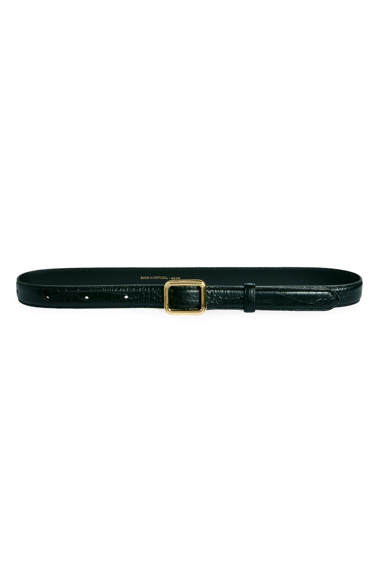 Lié Studio The Georgia Leather Belt, Main, color, Gold Black Croc