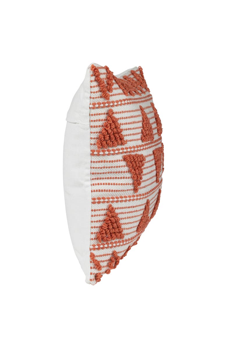 Northlight 20" Orange and Cream Handloom Woven Outdoor Square Throw Pillow, Alternate, color, Orange
