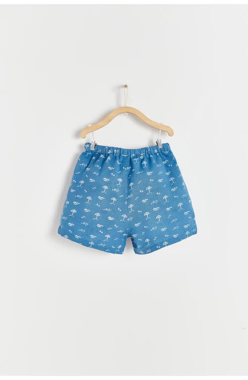 Babycottons Shorts Francis Palms In Blue