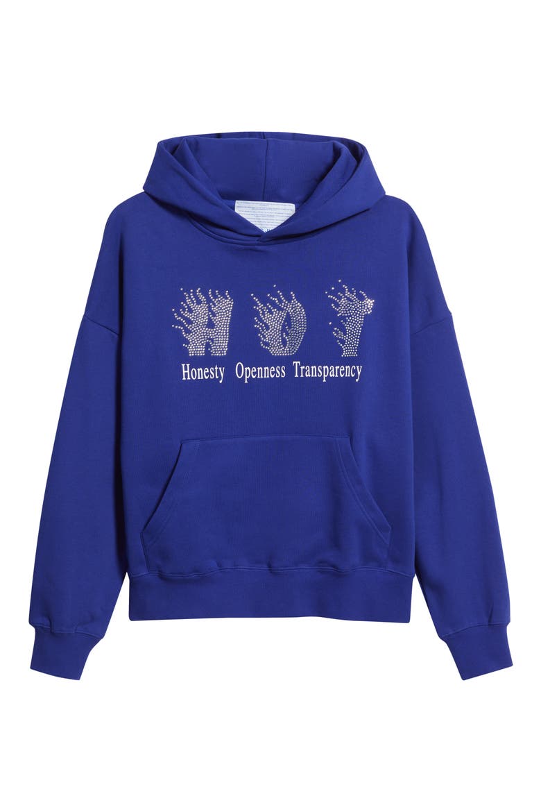 Honesty Rhinestone Cotton Blend Graphic Hoodie, Alternate, color, BLUE
