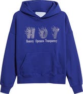 JUNGLES Honesty Rhinestone Cotton Blend Graphic Hoodie