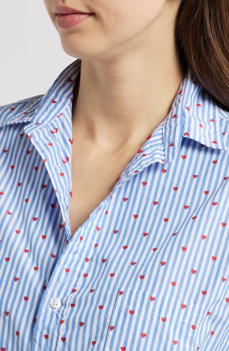 Frank & Eileen Eileen Relaxed Button-Up Shirt, Alternate, color, Blue Stripe Hearts