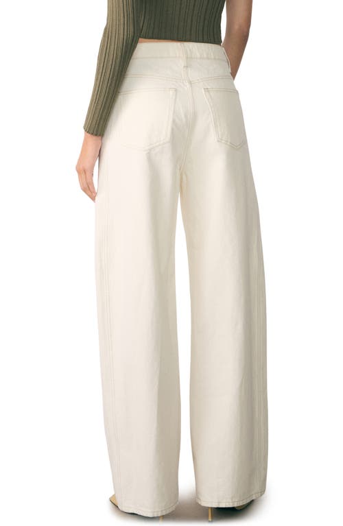 Shop Mango Camilla High Waist Balloon Leg Jeans In Ecru