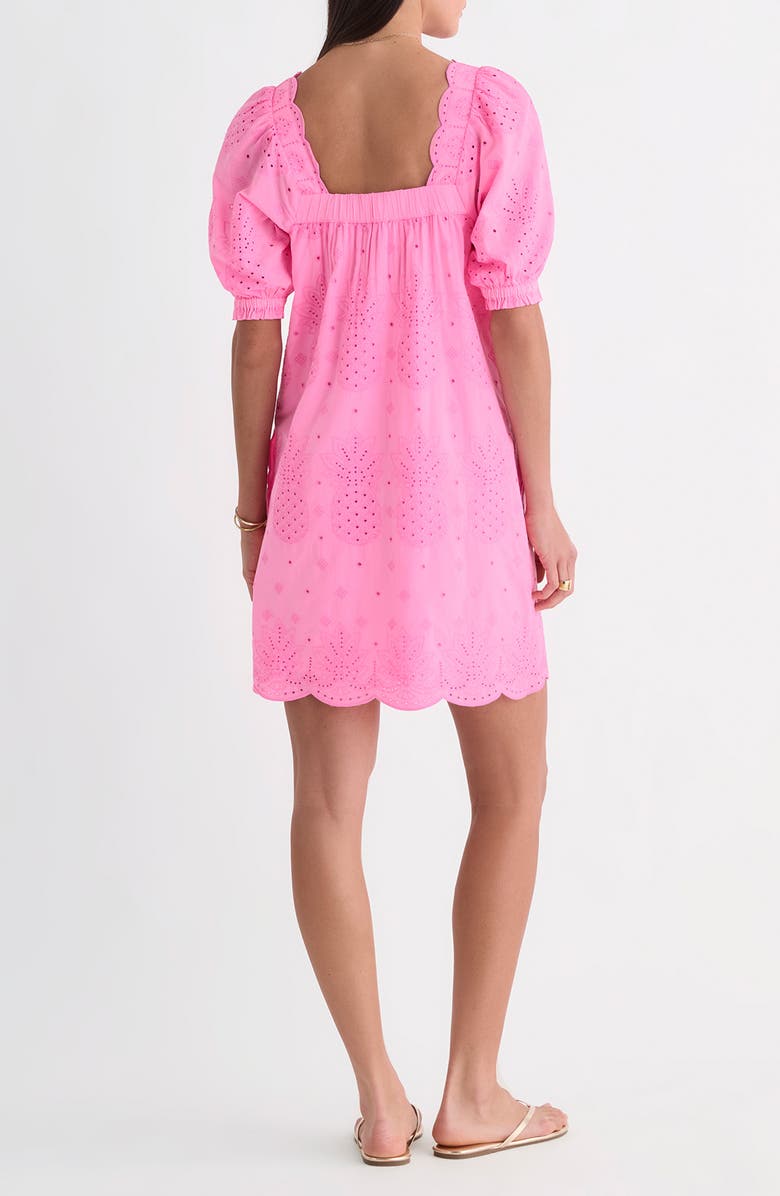 vineyard vines Serena Cotton Eyelet Shift Minidress, Alternate, color, Neon Bloom