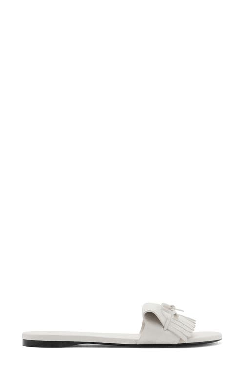 Mango Fringed Sandals With Bow Detail White In White