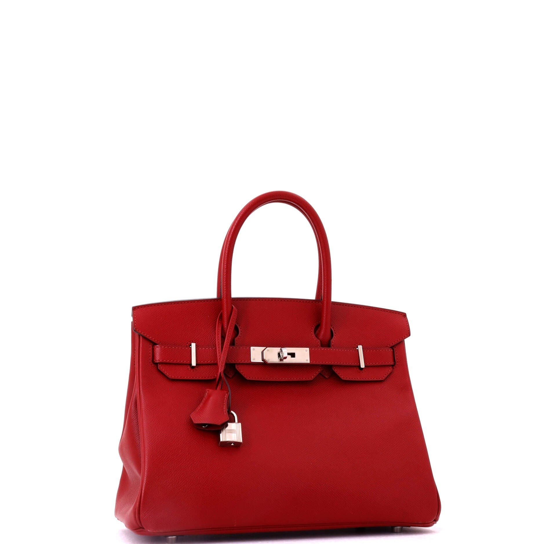 Pre-Owned Hermes Birkin Handbag Red Epsom with Palladium Hardware 30, Alternate, color, Rouge Grenat