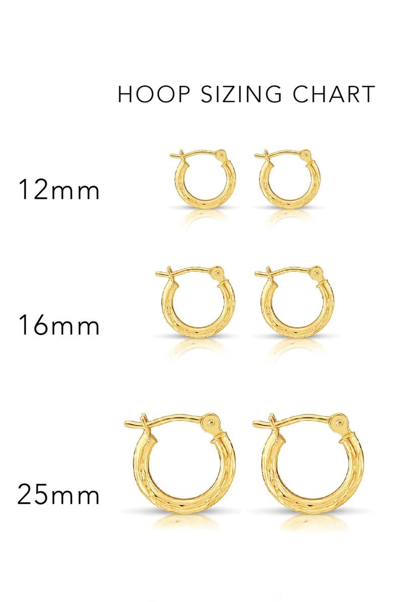 A&M 14K Gold Diamond Cut Hoop Earrings, Alternate, color, Yellow