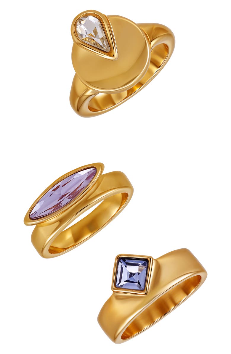 Vince Camuto Trio Assorted 3-Pack Ring Set, Alternate, color, Gold Tone
