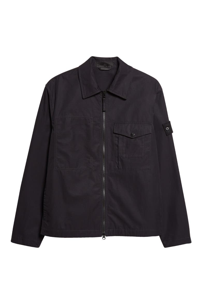 Cotton Canvas Zip Jacket, Alternate, color, BLACK