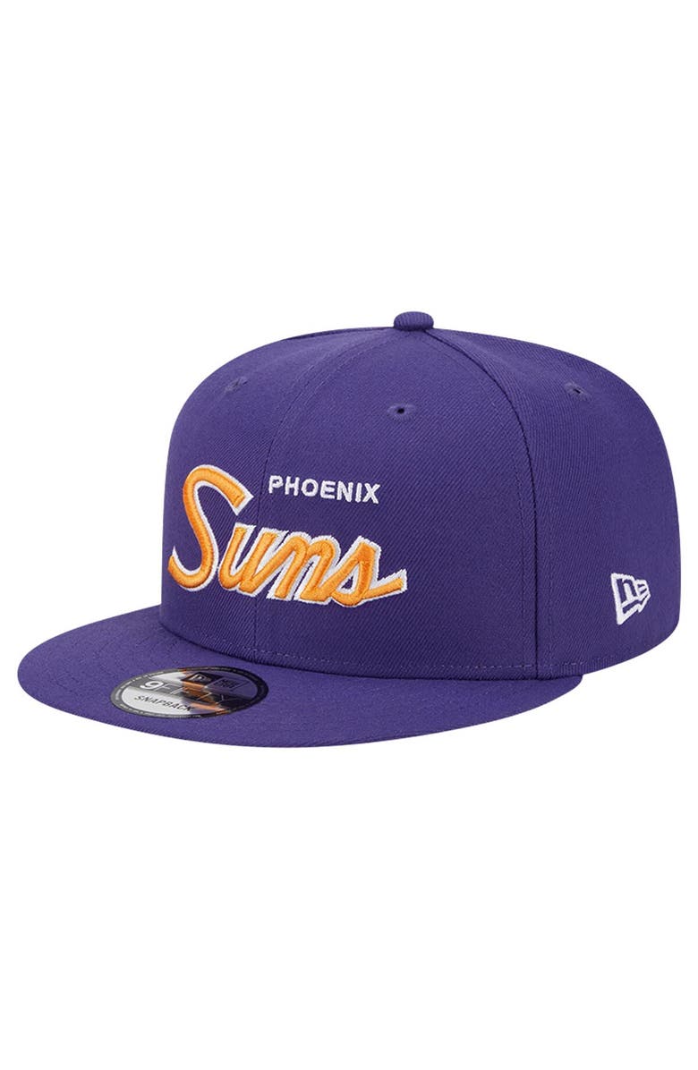 New Era Men's New Era Purple Phoenix Suns Evergreen Script Side Patch 9FIFTY Snapback Hat, Alternate, color, Purple